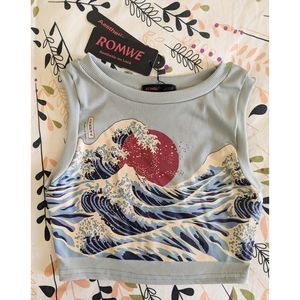 Romwe Ribbed Crop Top